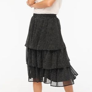 NWOT•J. Crew midi polka dot skirt (M)